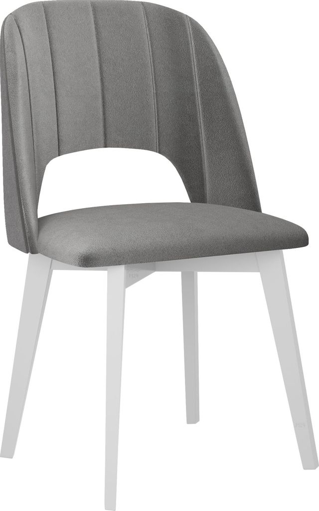 MIRJAN24 Stuhl Monti IV Pik Gerade, Esszimmerstuhl aus Buchenholz, Stilvoll Polsterstuhl, Wohnzimmer (Holzfarbe: Weiß, Stofffarbe: Riviera 91)