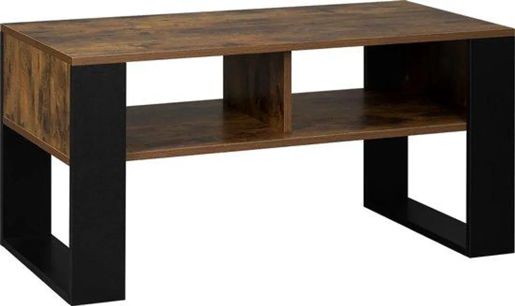 Table basse et table d'appoint de style industriel bois et métal noir