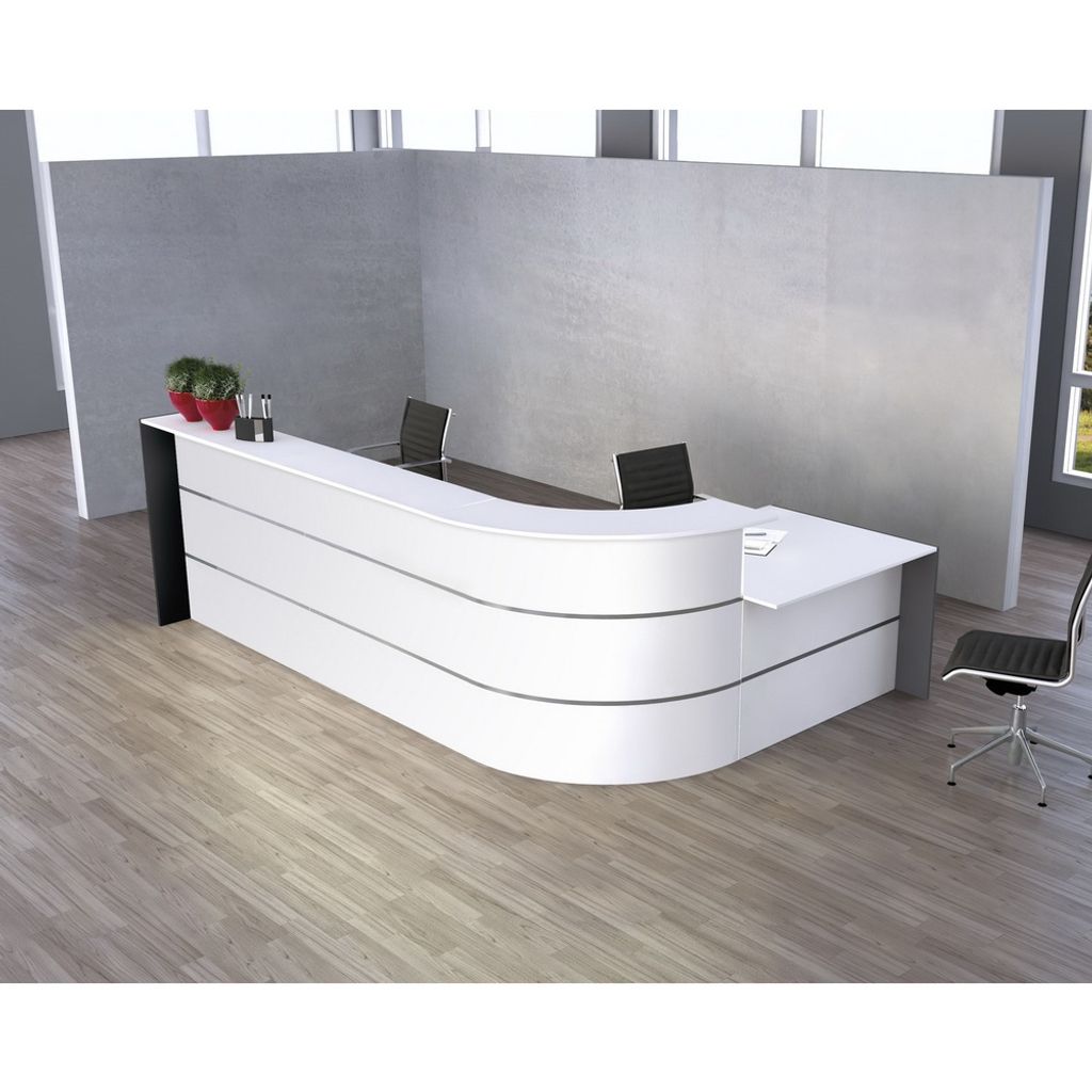 Kerkmann BARI Empfangstheke weiß, anthrazit 370,0 x 200,0 x 112,0 cm