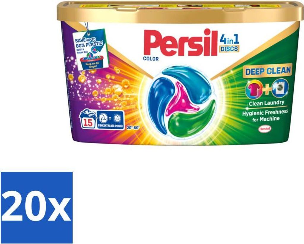 Persil - Waschmittel - Wäschekapseln Discs Buntwäsche - Für Buntwäsche - 15 Wäschen - Vorteilspack - 20 Stücke