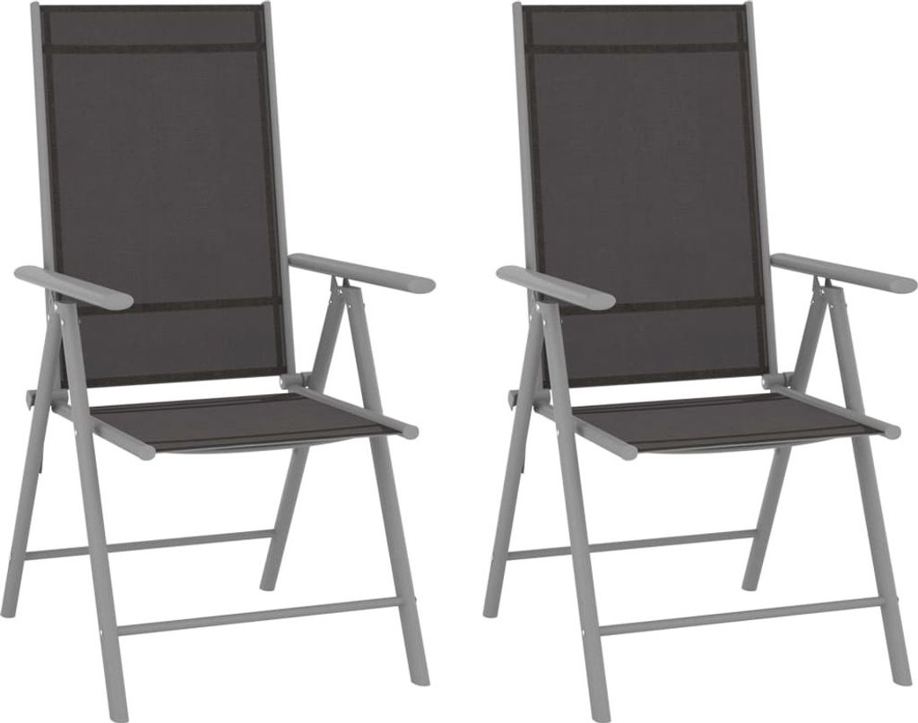 Gartenstühle Klappbar 2 Stk. Textilene Schwarz