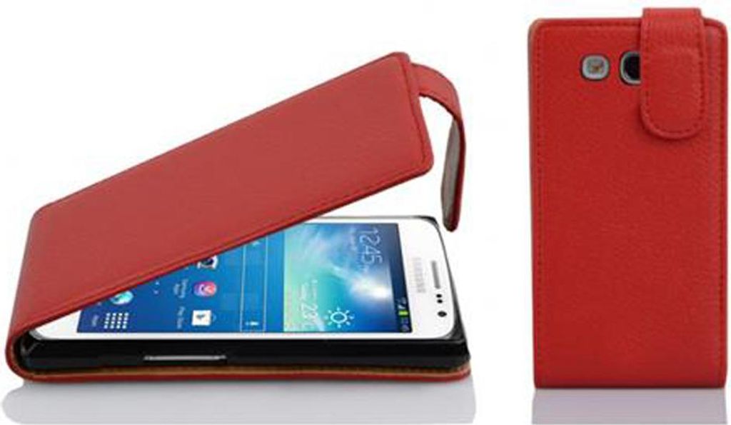 Cadorabo Schutzhülle für Samsung Galaxy EXPRESS 2 Hülle in Rot Flip Etui Handyhülle Case Cover Kunstleder