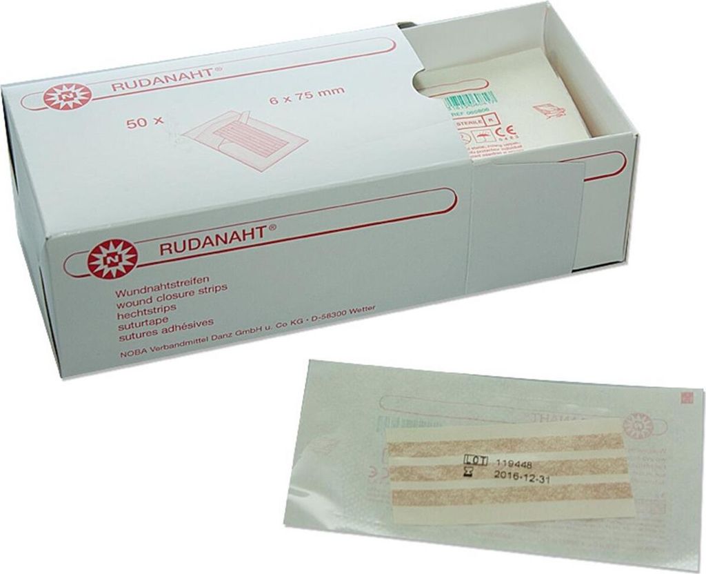 NOBA Rudanaht Wundnahtstreifen 50 x 3 Stück  6 mm x 75 mm Produktbild 