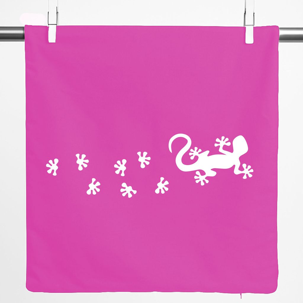 Huuraa Kissenbezug Gecko Tapsen 40x40cm Fuchsia Baumwolle Dekokissenbezug Geschenkidee