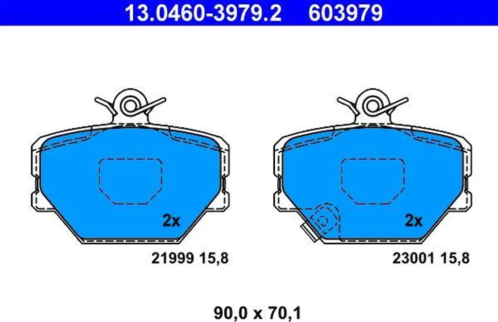 Plaquettes de Frein ATE sans Bruit - Remplace OE 4145960002 pour Smart