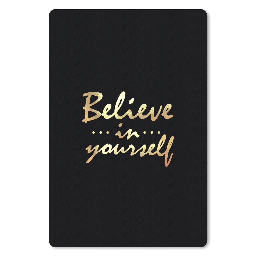 MuchoWow Mauspad Mousepad Zitat - Zuversicht - Gold 40x60 cm - Mousepads - Maus Mat - Pad - Mausunterlage - Schreibtisch Accesoire