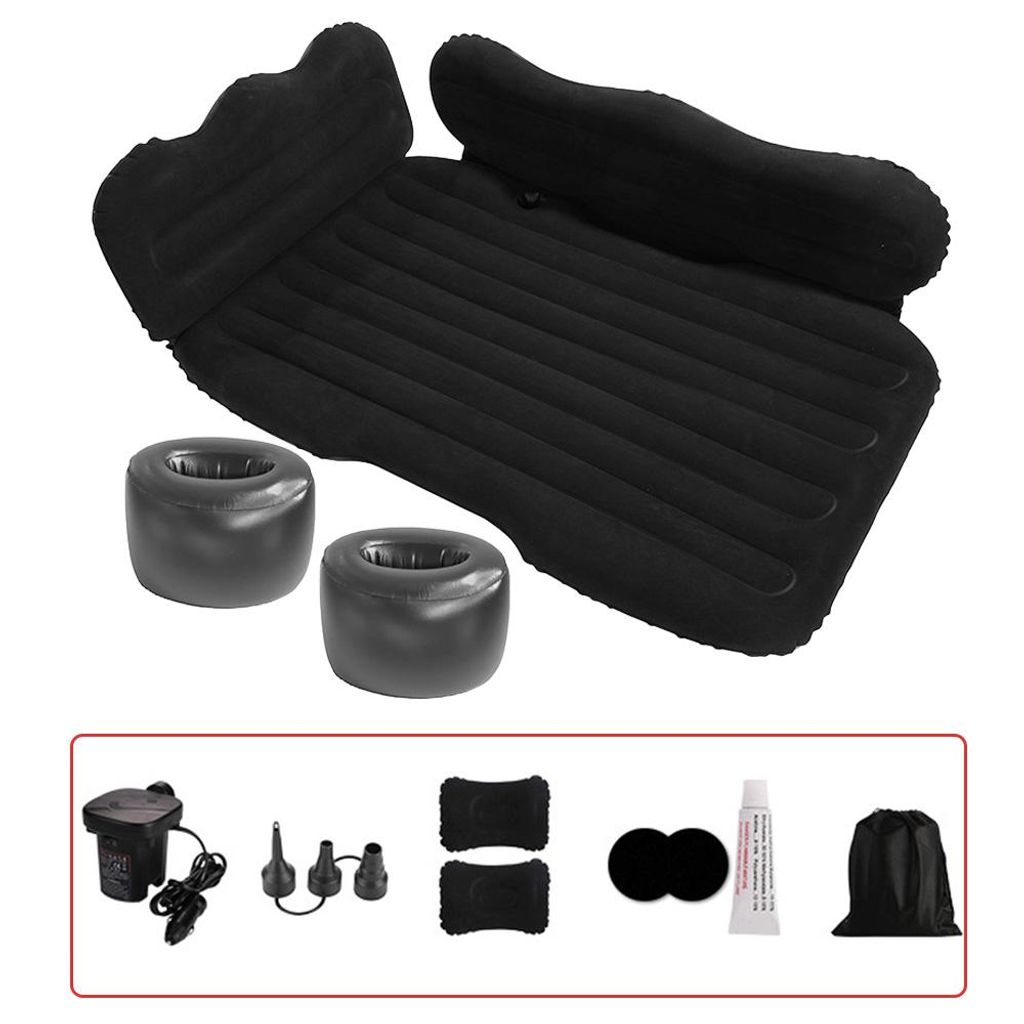 Auto SUV Luftmatratze Bewegliche Dickere Luftbett Auto Matratze für Reisen Camping Outdoor Aktivitäten (Schwarz)