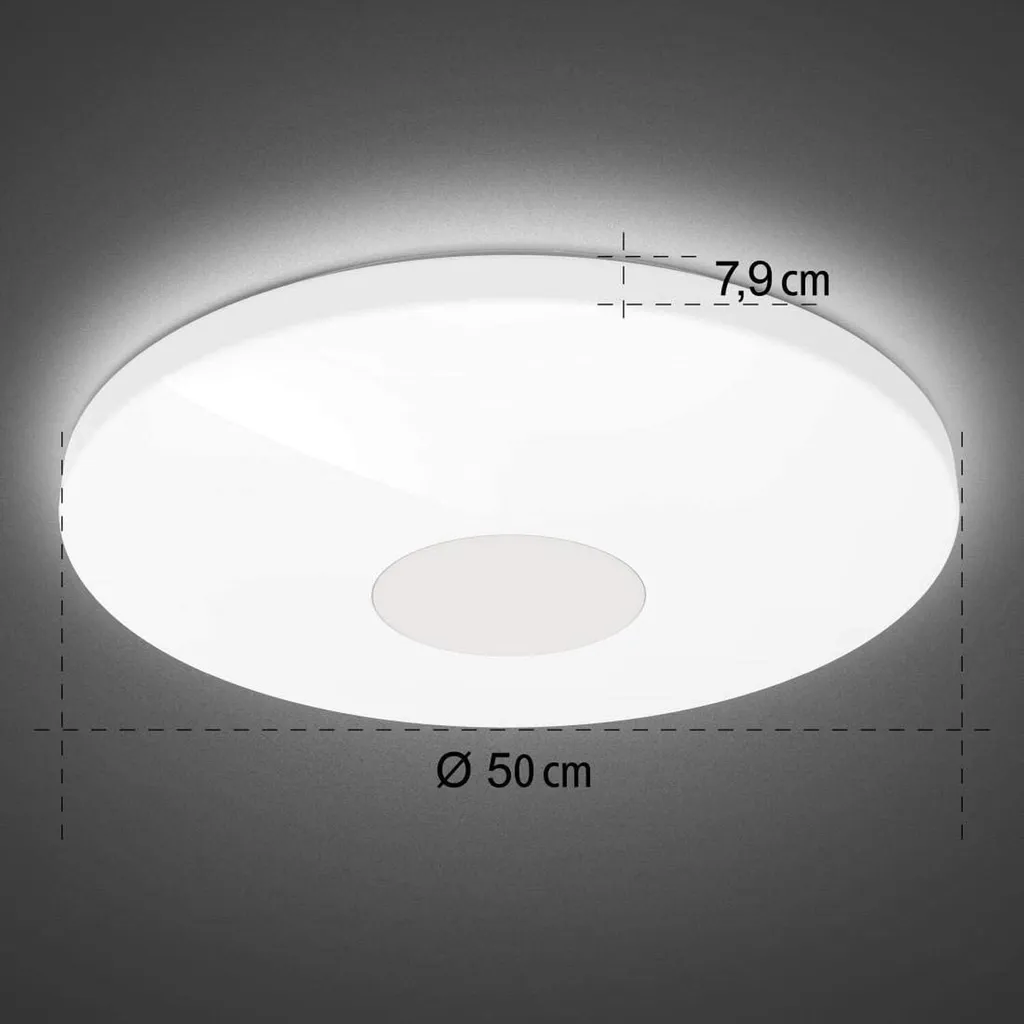 Plafonnier LED 40W WiFi de 50cm à Intensité Variable - Blanc Moderne - 4