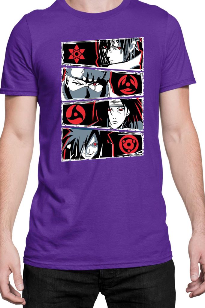Herren T-Shirt Naruto Sharingan Users, Man S / Lila