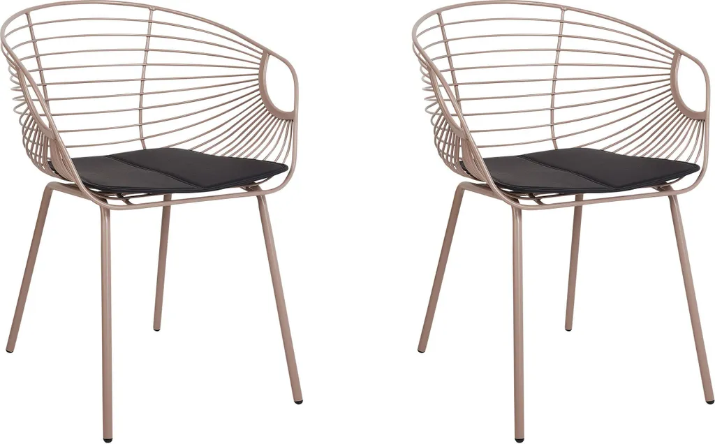 Chaise salle à manger confortable rose et or Hoback lot de 2 chic