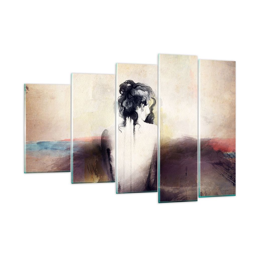 Bilder auf glas - Frau handeln nackt - 150x100cm - Glasbilder - Wandbilder - Kunstdruck - zum Aufhängen bereit - Wanddekoration aus Glas - Glas Bi...