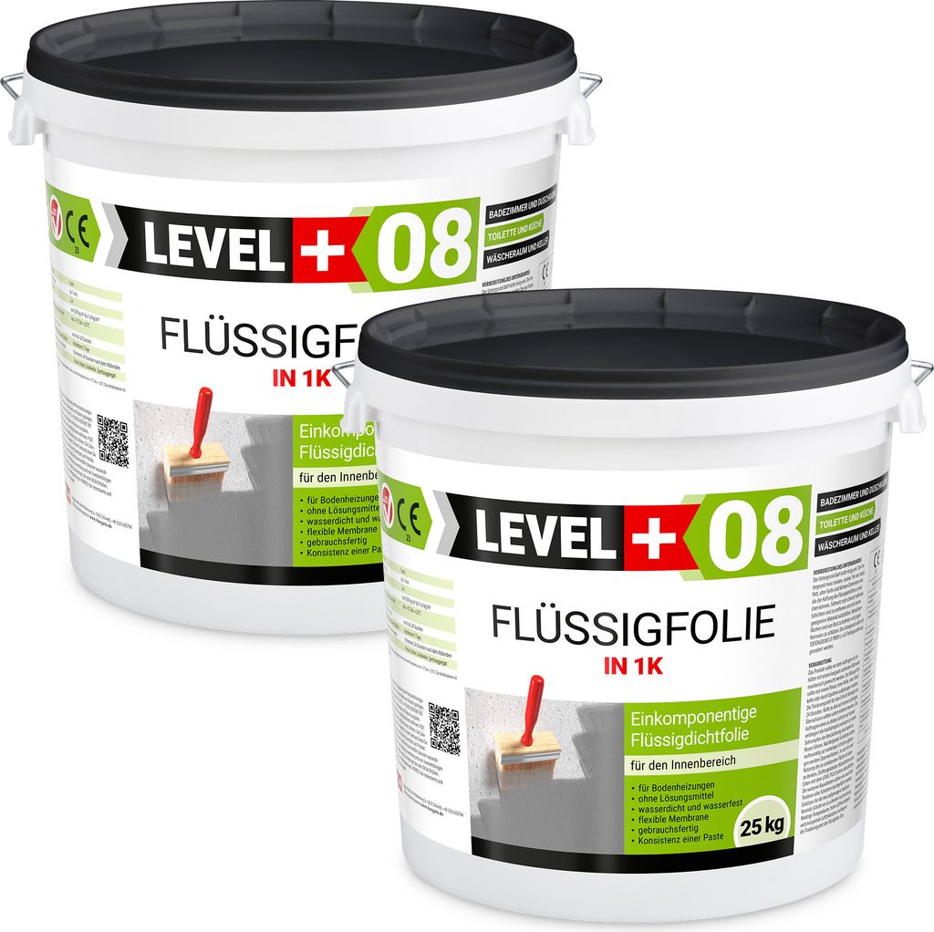 Dichtfolie Flüssigfolie 50Kg Bad Dusche Küche Innen Abdichtung Wasserdicht LEVEL+ RM08