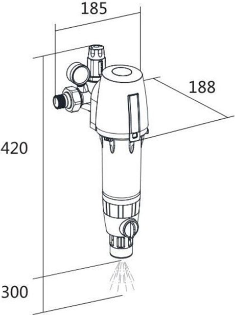 Hauswasser Rückspülfilter & Druckminderer DN 25 / 1" Produktbild 4