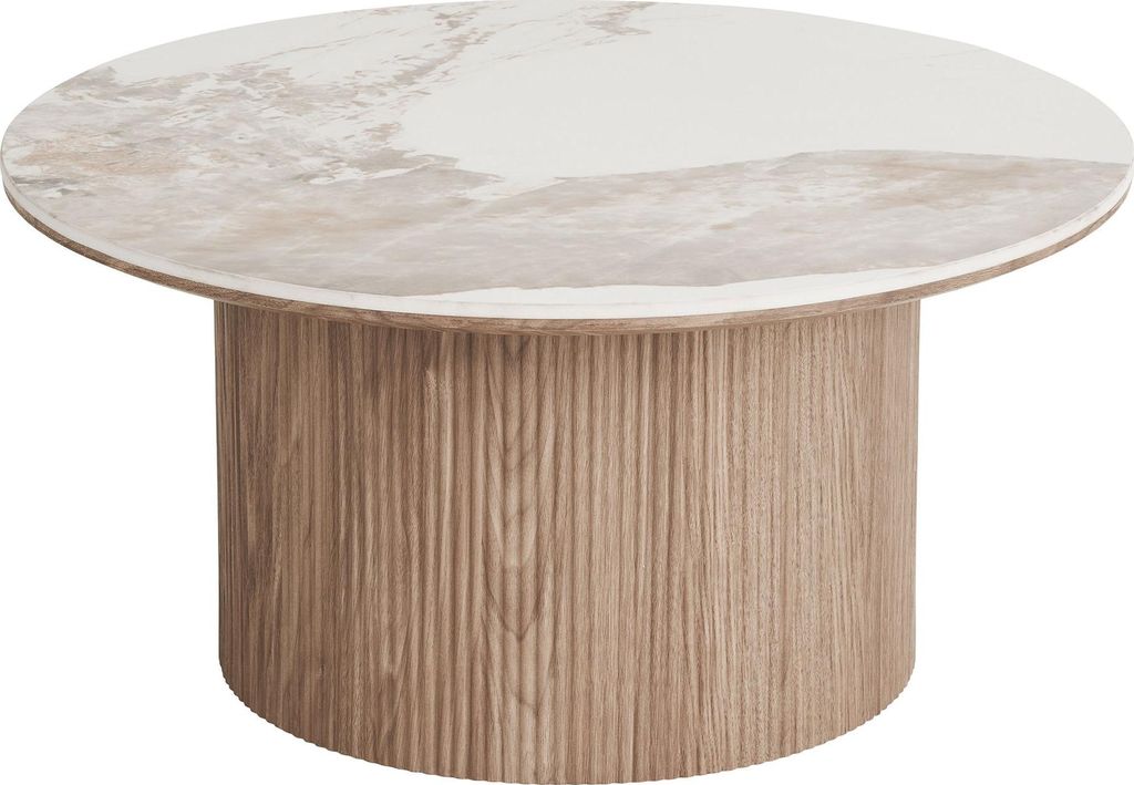 Couchtisch >Athens< in weiss / Dunkelbraun, Keramik, Image du produit 