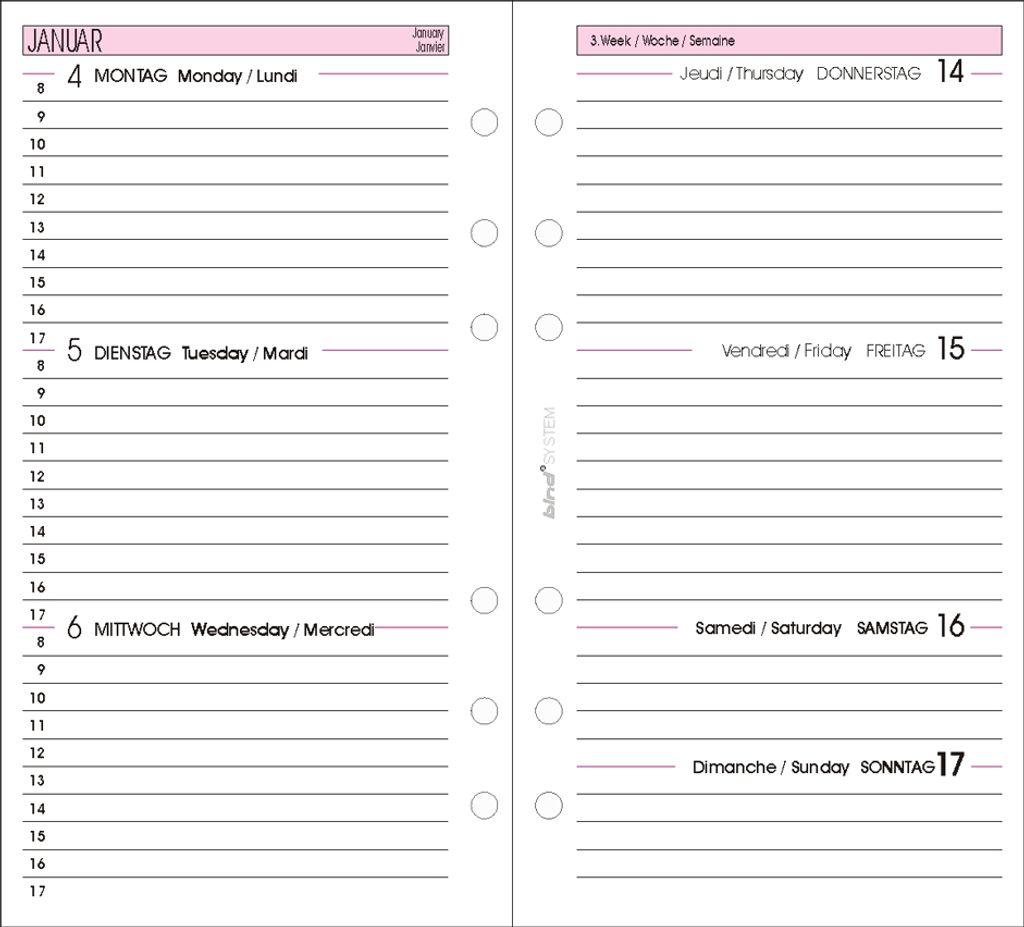 bind Ersatzkalender 2024 für Terminplaner A6 Modell 10603 Produktbild 