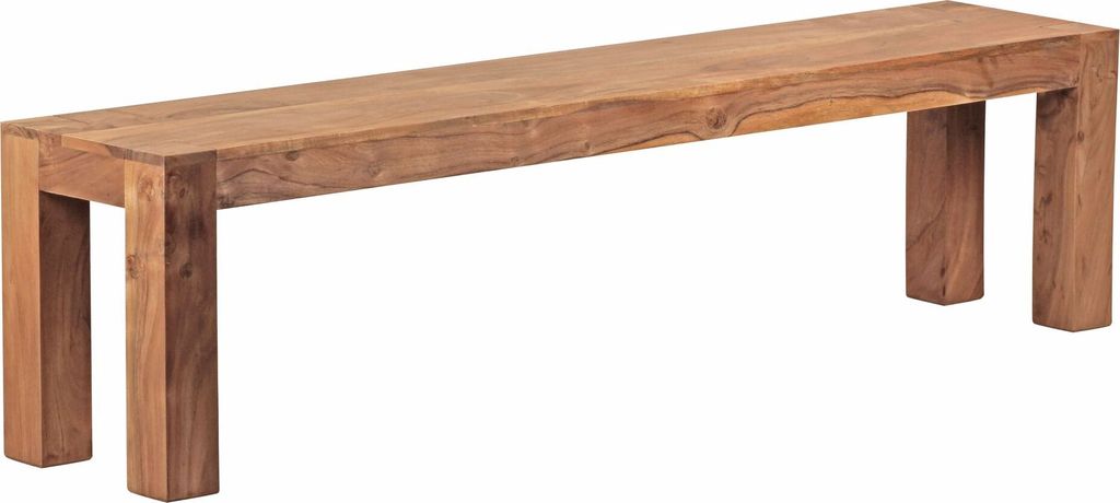 Esszimmer Sitzbank MUMBAI Massiv-Holz Akazie 180 x 45 x 35 cm Holz-Bank Natur-Produkt Küchenbank im Landhaus-Stil