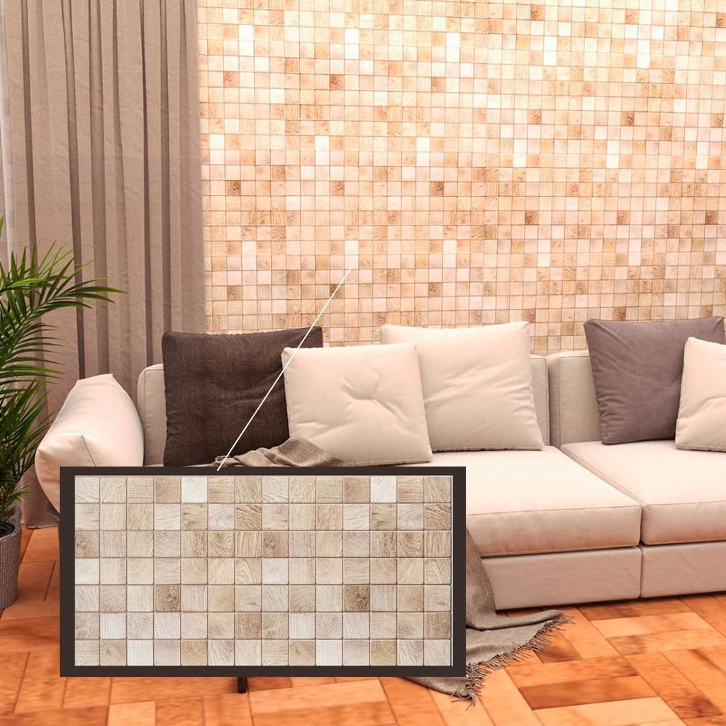 3D-Wandpaneele PVC | Holzoptik | Gebleichter Holzbalken - 1 Platte - 0.5 m² | Für Wohnzimmer, Küche & Bad | Einfache DIY-Montage