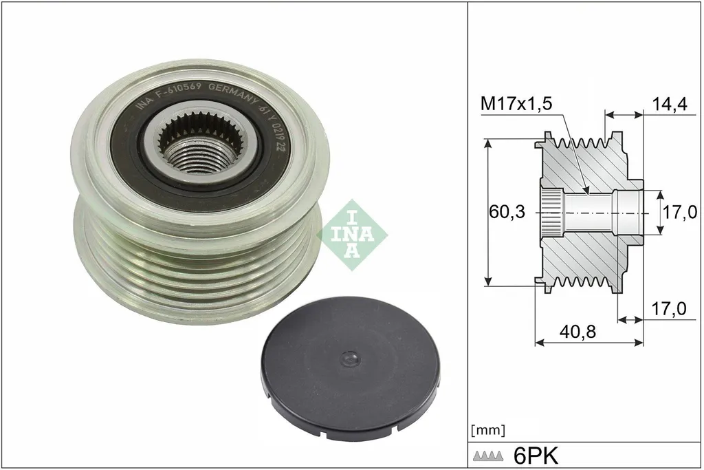 Poulie de roue libre alternateur INA pour RENAULT Clio V (BF) - Qualité OE