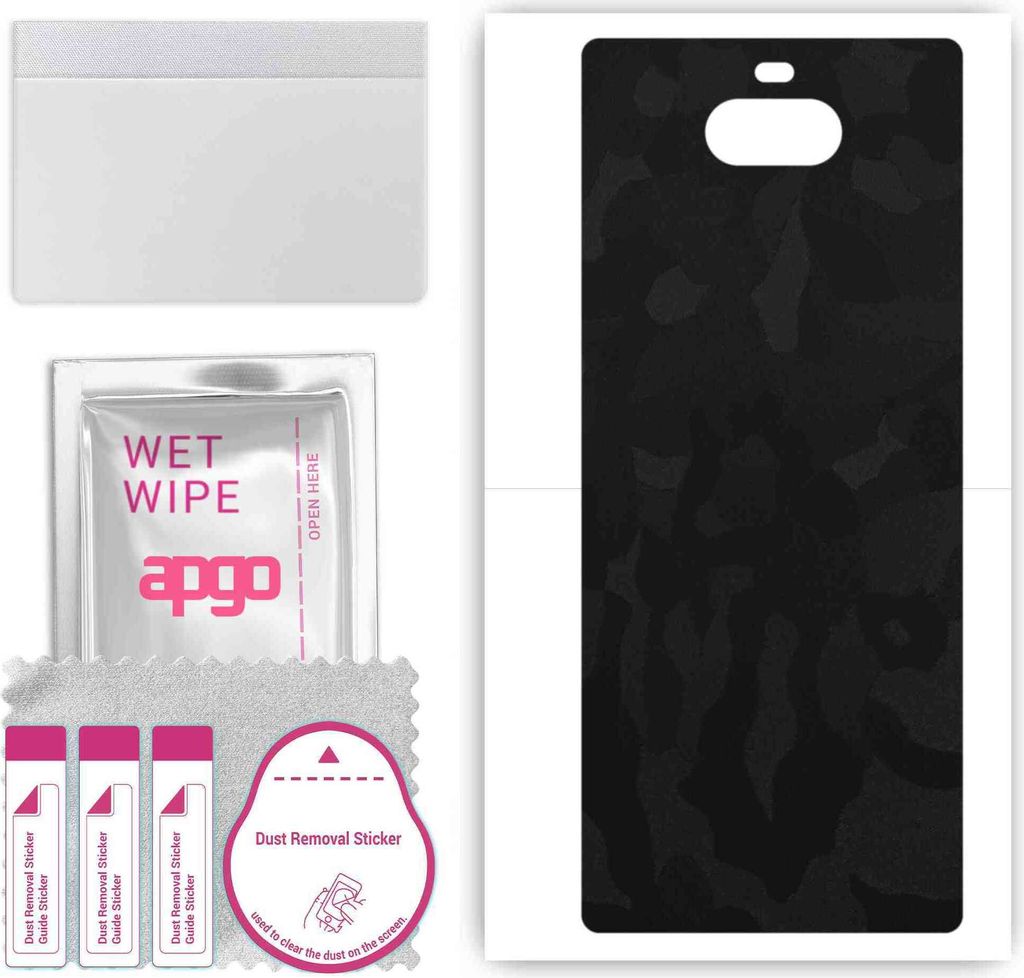 apgo Rückseite Schutzfolie, Skin, kompatibel mit Sony Xperia 8 Lite, Hinten Displayschutzfolie aus Vinylfolie, kratzfest, einfache Montage - Schwa...