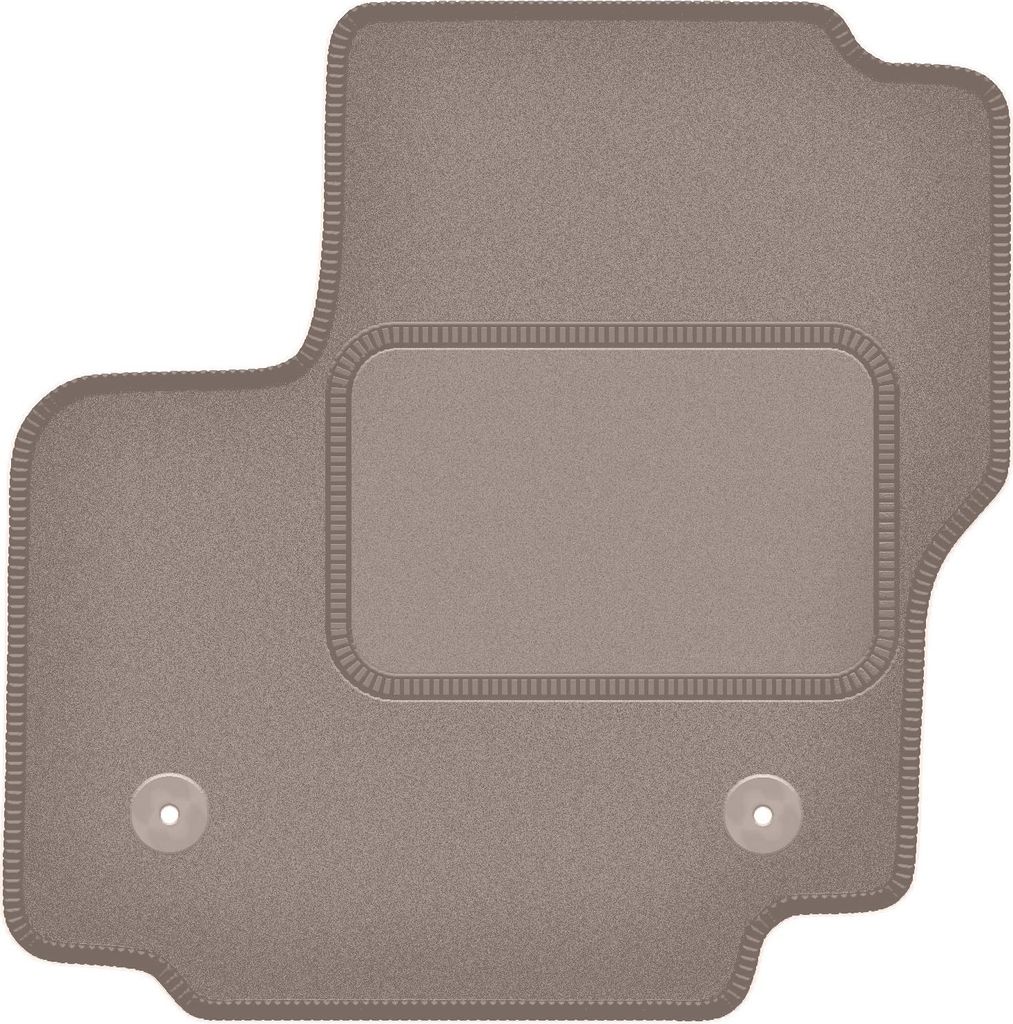Fahrerfußmatte Velours beige passend für Ford Galaxy MK2 (2012-2015, Minivan) – mit Befestigungen – passgenau