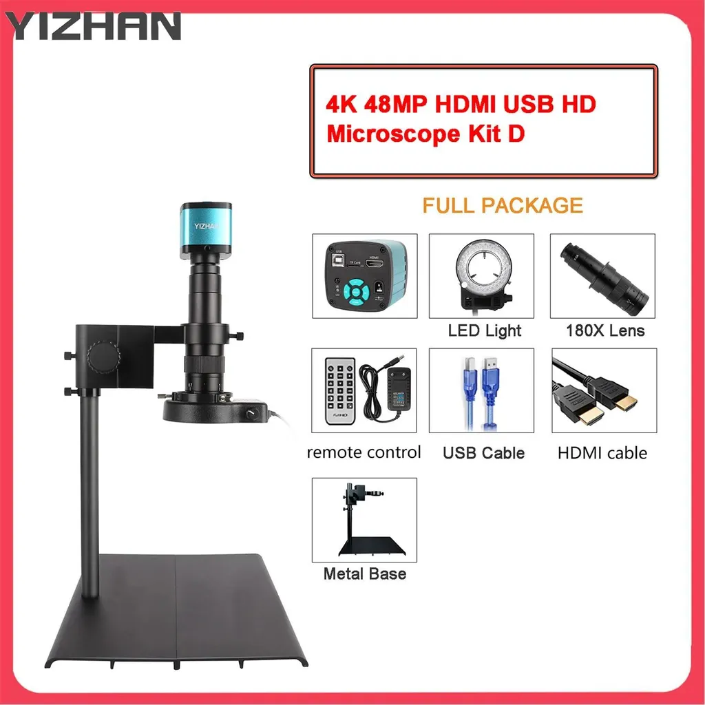 Microscope numérique HDMI USB grossissement 500x résolution 4K 180X