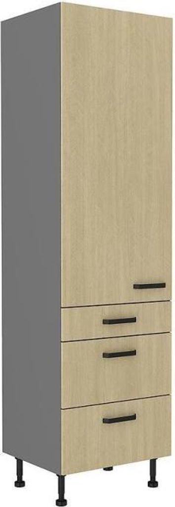 Küchenschrank mit Schubladen MYRIAM – Breite 60 cm, gemustert / Anthrazit