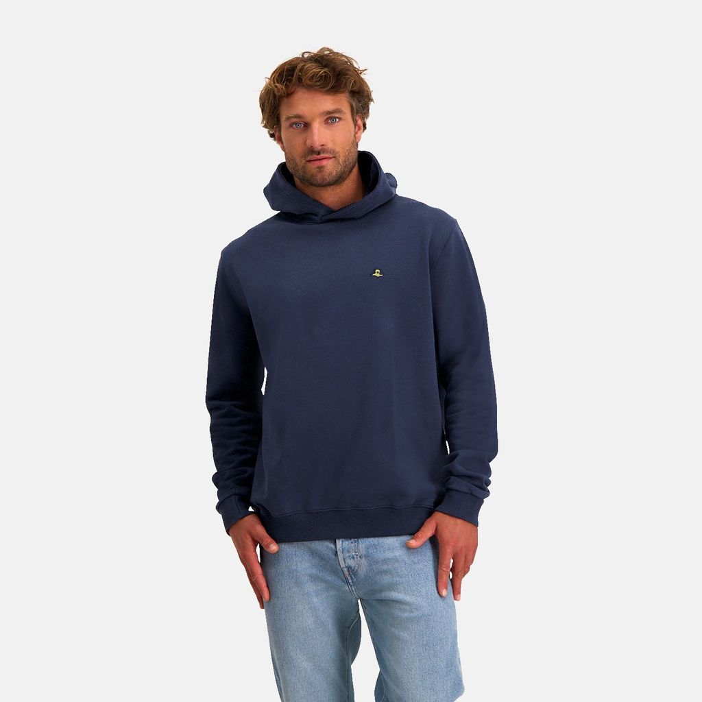 NOMAD Rolleston Hoodie Herren | Größe M | Dunkelblau | Kapuzenpullover | 100% Biologische Baumwolle | Super Bequem