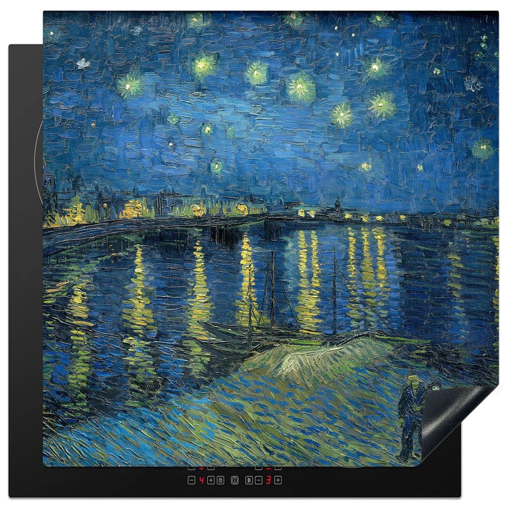 KitchenYeah Herdabdeckplatte Die sternenklare Nacht - Vincent van Gogh , 78x78cm, Küche Deko, Glaskeramikkochfeld Herdabdeckung, Abdeckplatte f...