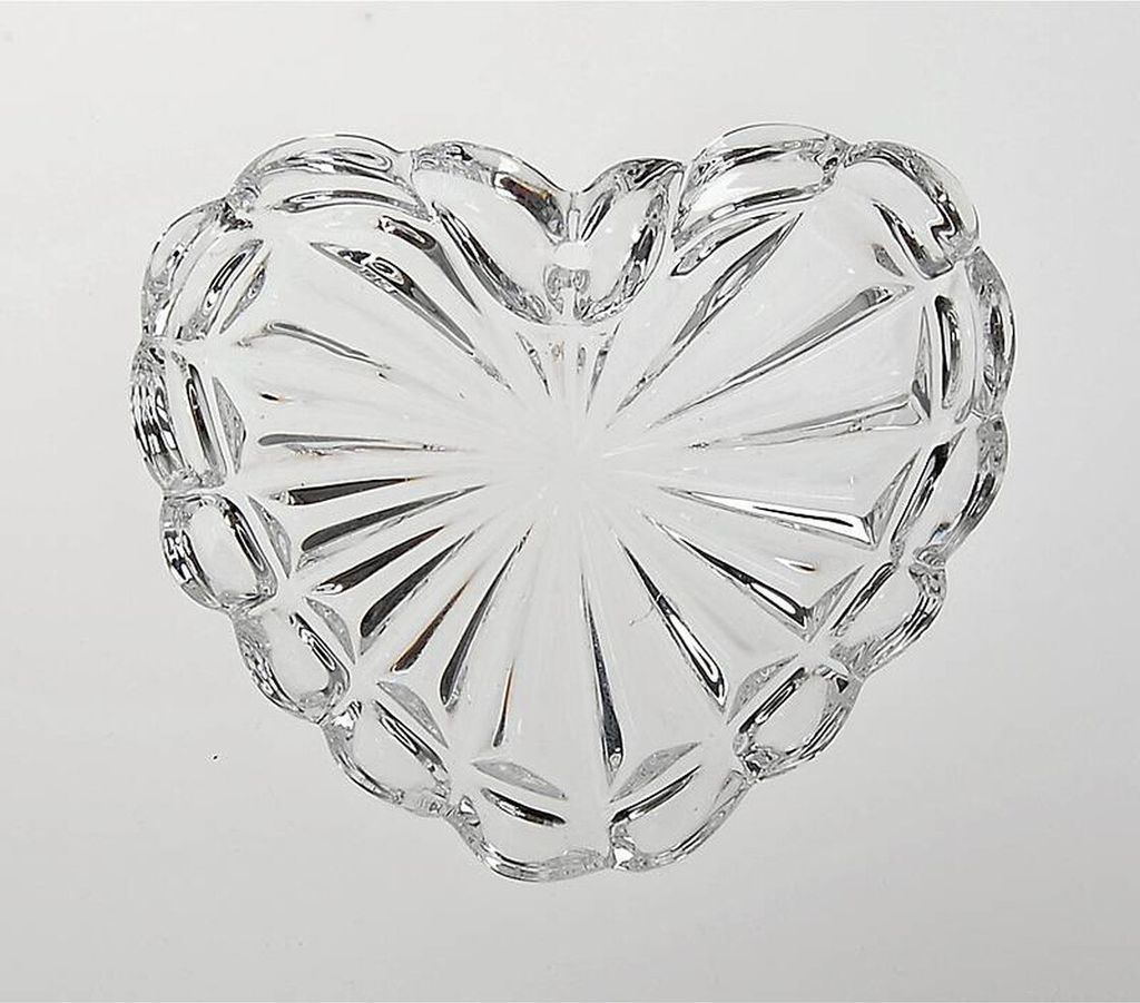 Glasanhänger Baumschmuck Herz klar Bleikristall 7 cm