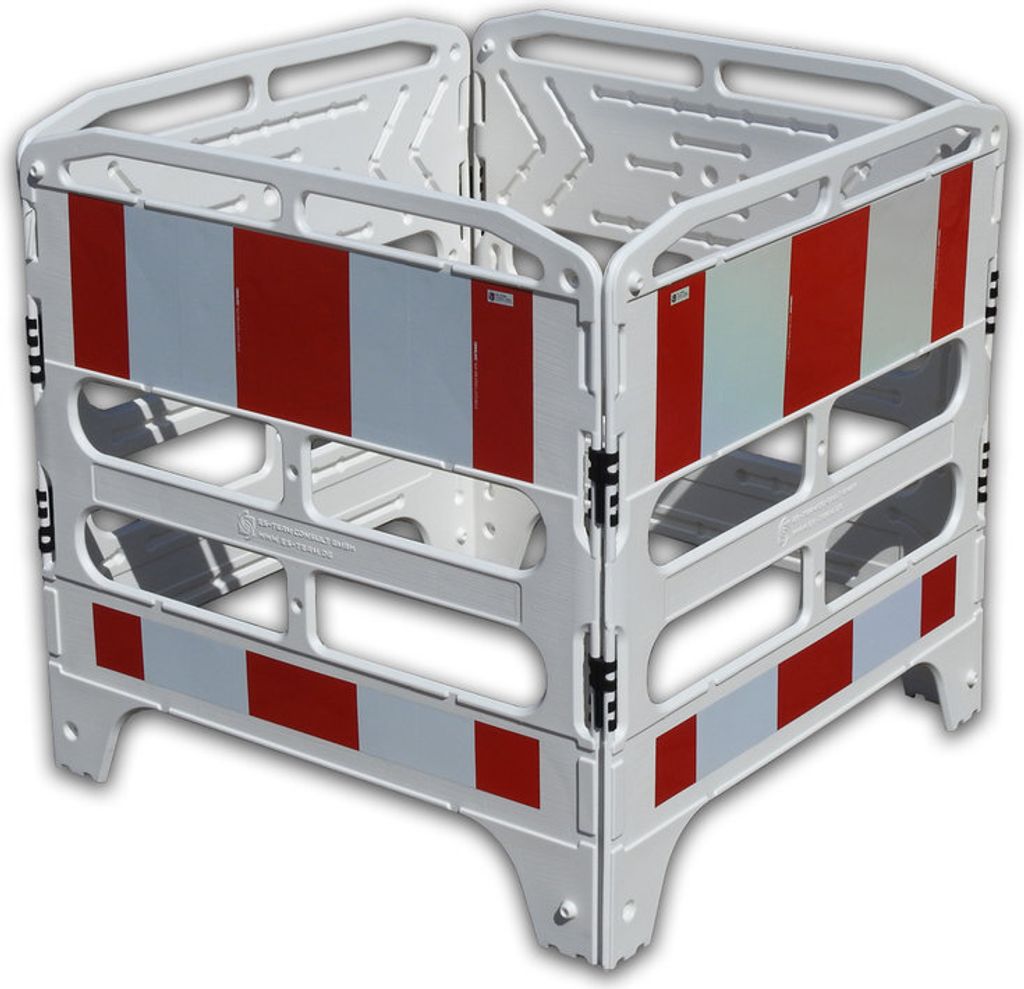 Schachtschutzgitter 4 Elemente weiß 4x1m Schranke und Tastleiste