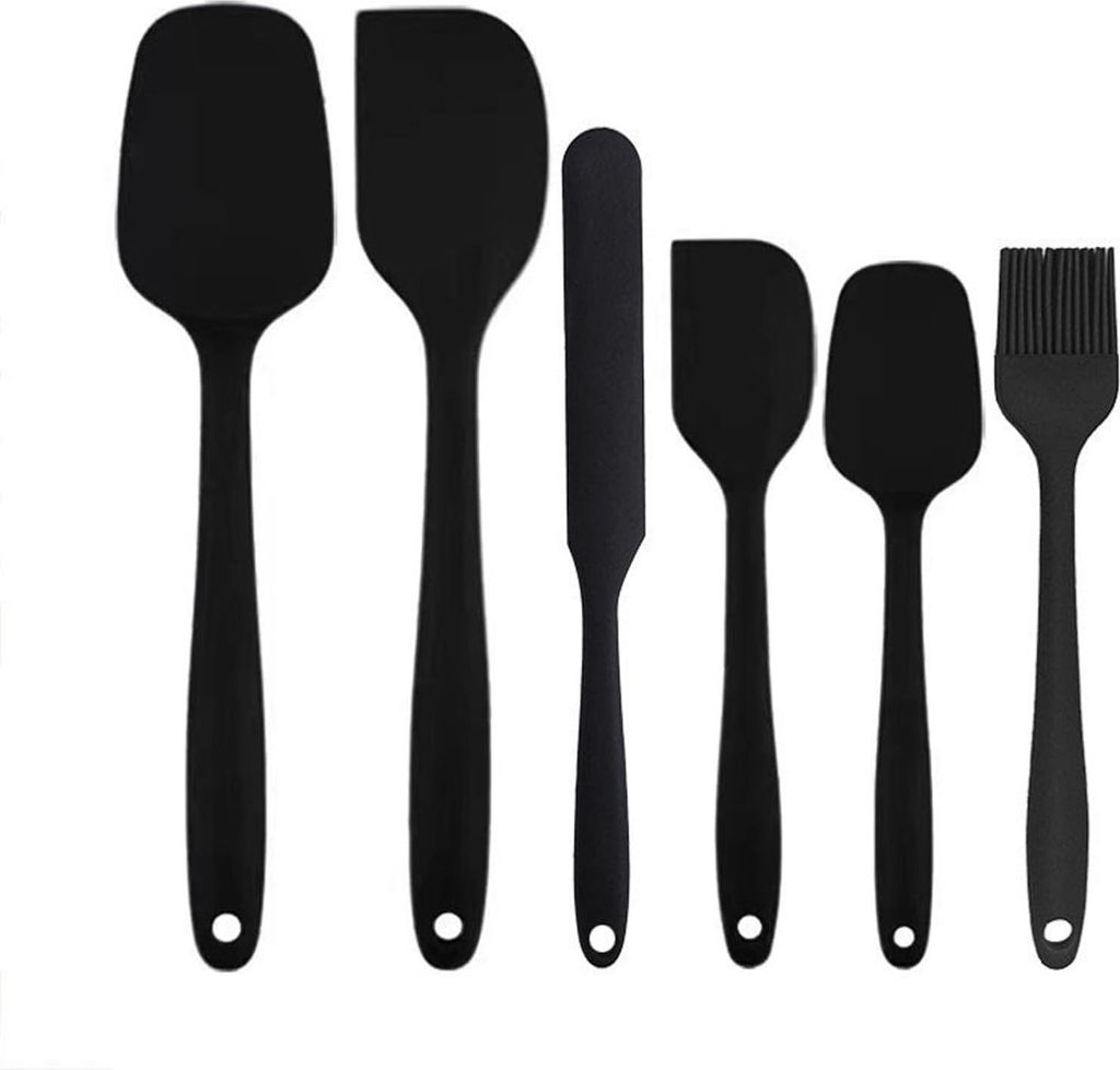 6 Stück Silikon Spatel Set Küchenutensilien, Hitzebeständiges Antihaft-Silikon Spachtel Set, Teigschaber Silikon mit Küchenutensilien zum Backe...