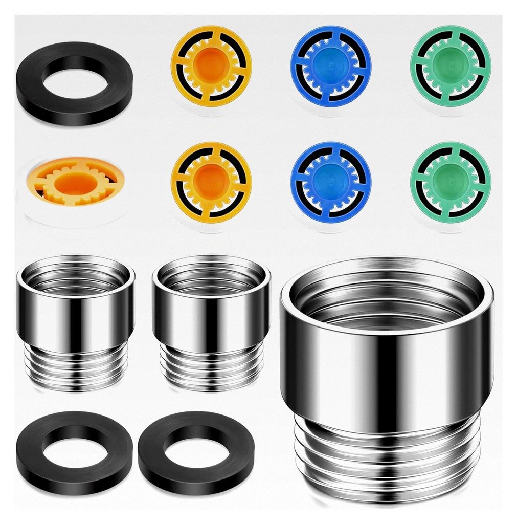 13-teiliges Set Durchflussbegrenzer für Dusche, 1/2 Zoll Wassersparer, Duschflussregler für Küche und Bad, 4L, 7L, 9L