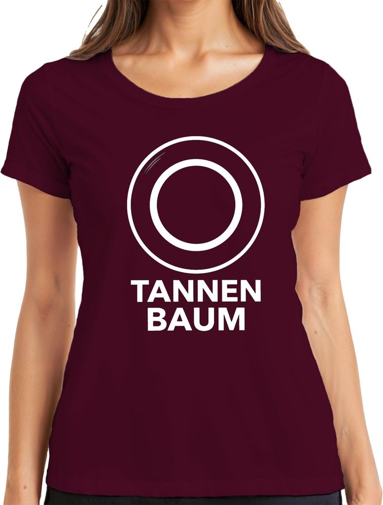 O TANNENBAUM Weihnachten Weihnachtsdeko Weihnachtslied Chorsänger Damen T-Shirt, Burgundy, XL