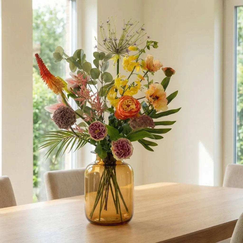 Bouquet de fleurs exotiques artificielles 105 cm 13 tiges Real Touch - 7