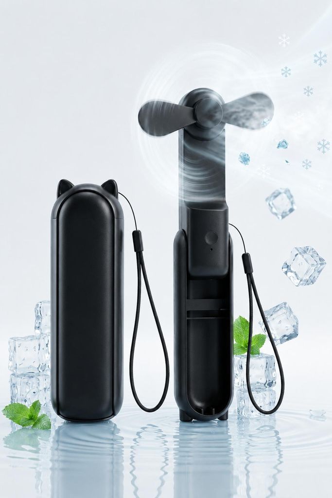 Mini Ventilator Akku 3 Windstufen, 10 Stunden Laufzeit, Produktbild 