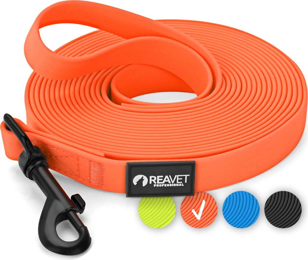 REAVET Schleppleine für Hunde 5 Meter, Neon Orange I Produktbild 