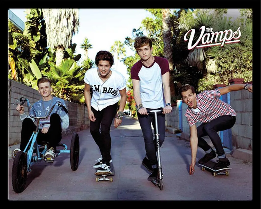 Cornice Shinsuke Mini MDF Nero con Poster The Vamps e Disco Acrilico