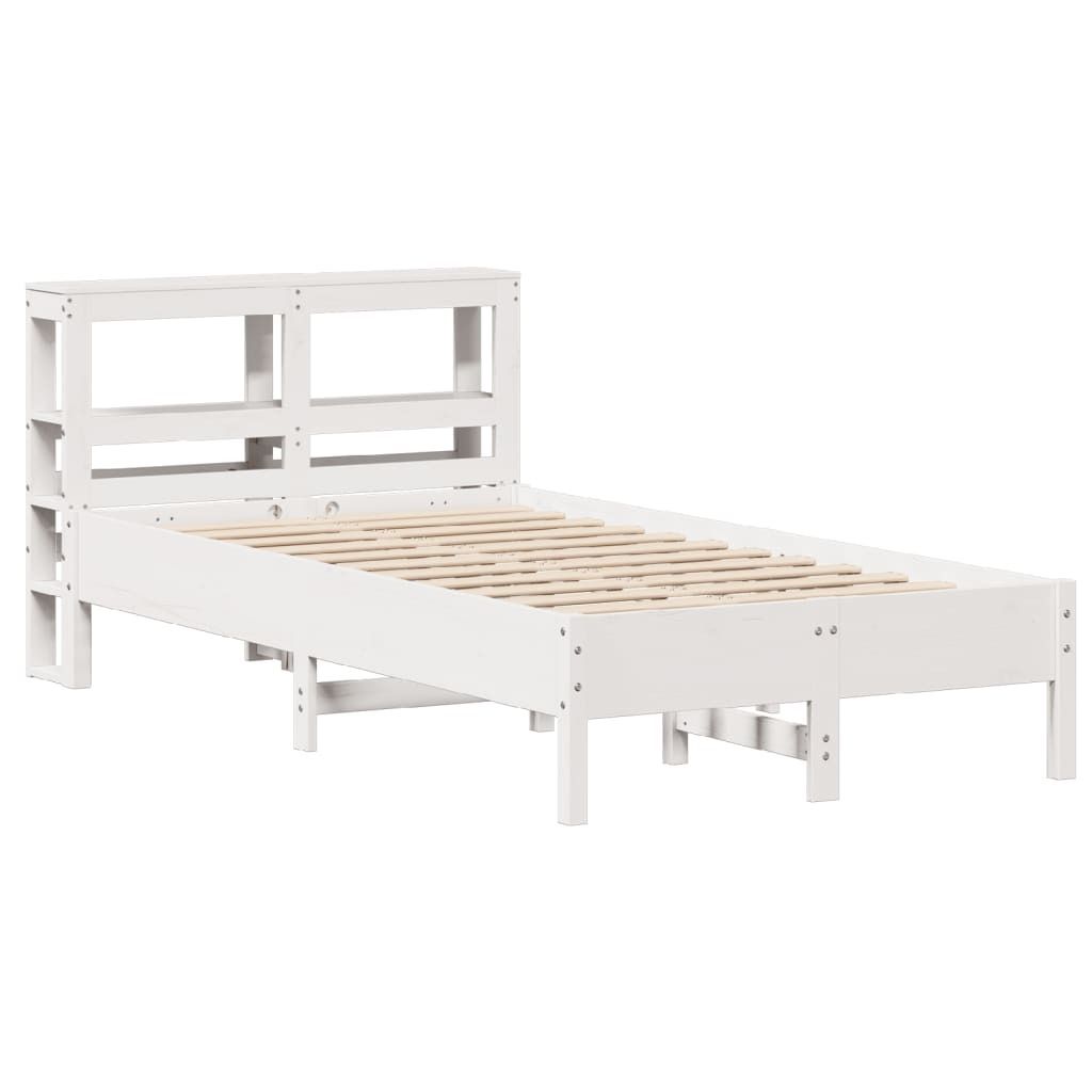 Möbel Massivholzbett - Bettrahmen - Bettgestell - Doppelbett - ohne Matratze Weiß 120x190 cm Kiefernholz - Polsterbett Klassische Betten CLORIS70...