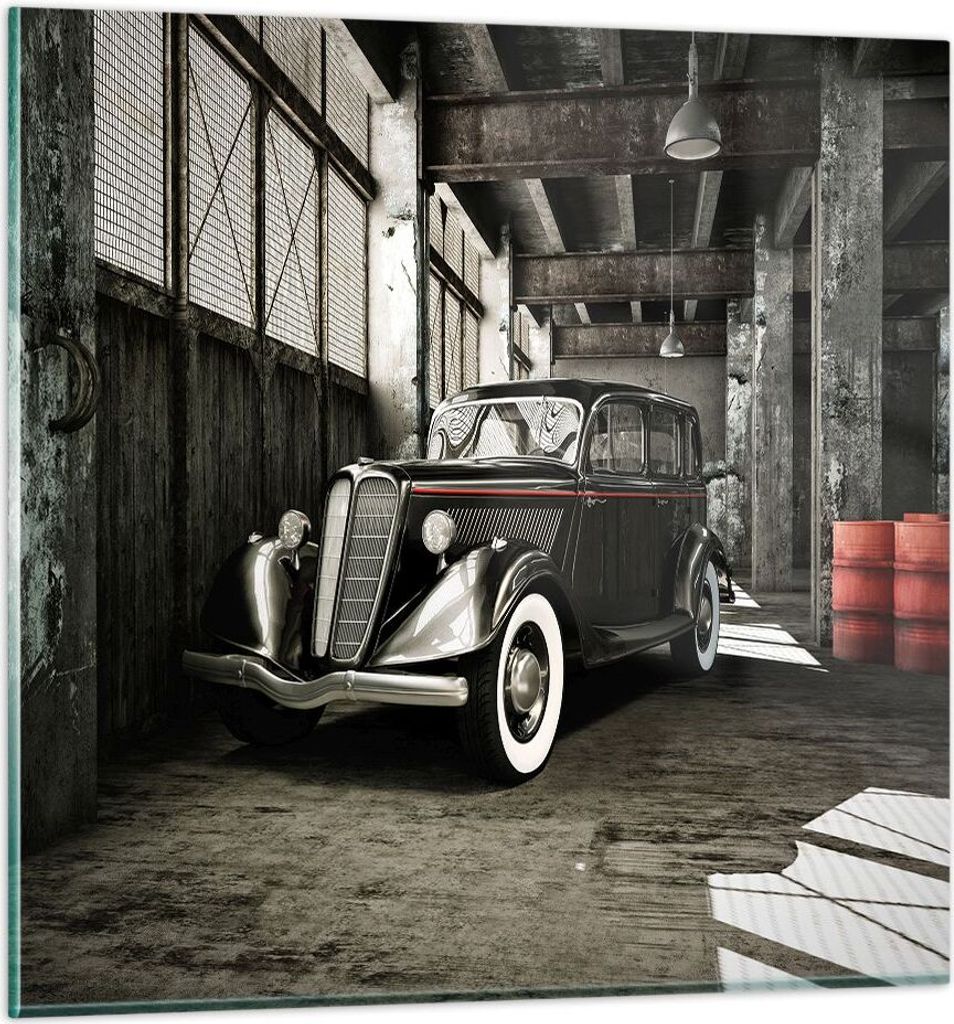 Bilder auf glas - Auto klassisch auto modell - 40x40cm - Glasbilder - Wandbilder - Kunstdruck - zum Aufhängen bereit - Wanddekoration aus Glas - G...
