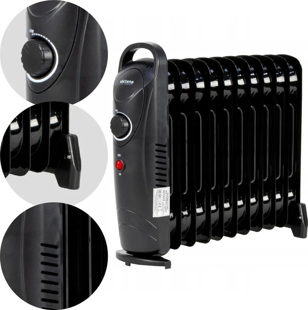 Radiateur Électrique Bain d'Huile Mini pour Bureau et Chambre 11 Fins