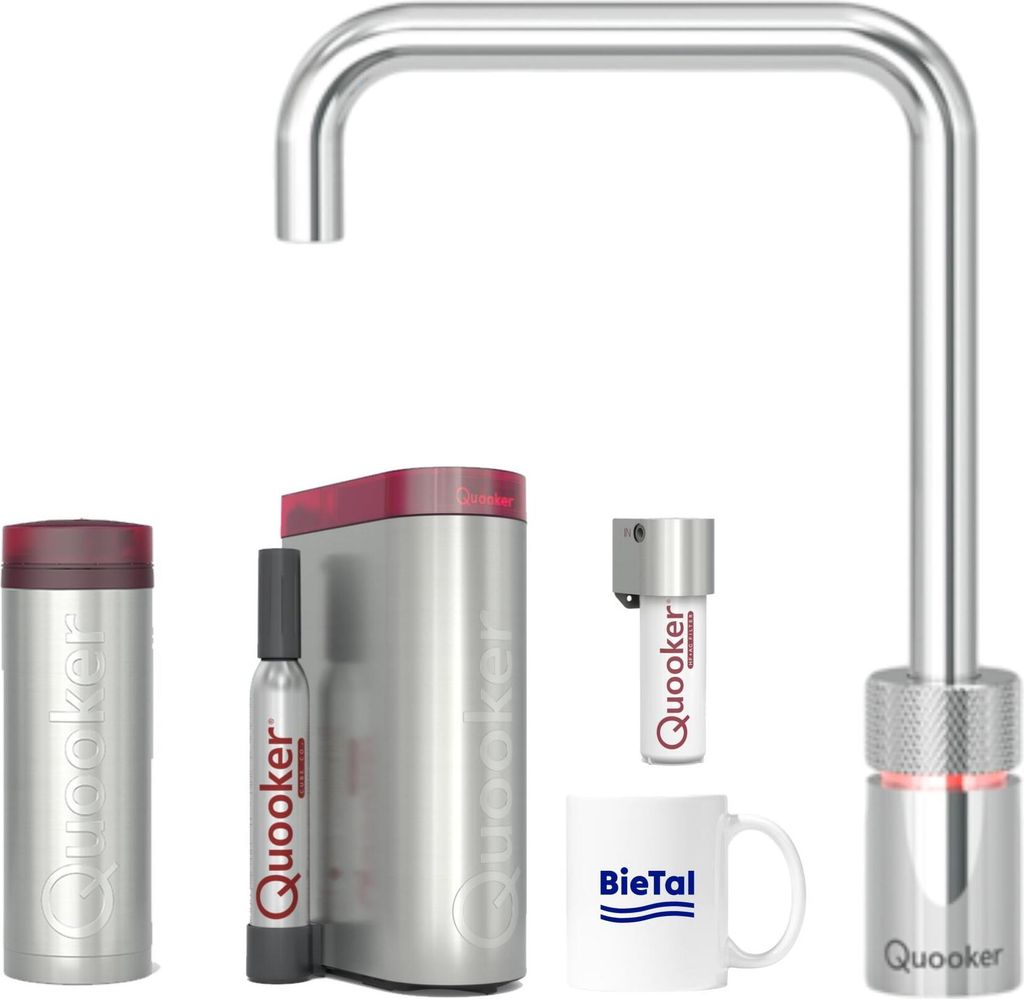 Quooker Wasserhahn Nordic Square single tap verchromt glänzend PRO3 CUBE +Filter