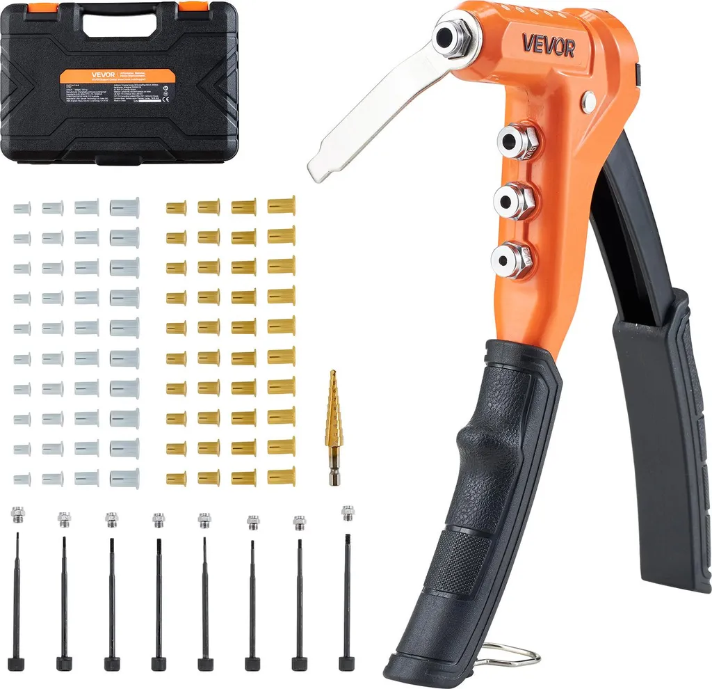 Coffret pince à écrou à sertir avec foret étagé et inserts M3 M4 M5 M6