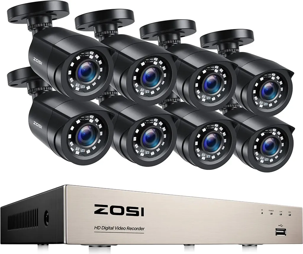 Kit Caméra de Sécurité Contre le Vol - Système 8 Caméras 1080P avec DVR
