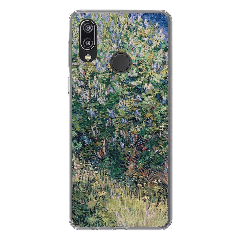 MuchoWow Handyhülle Schutzhülle Hülle für Huawei P20 Lite (2020) Fliederbusch - Vincent van Gogh Silikon Softcase Handy Hülle - Kartenhalter