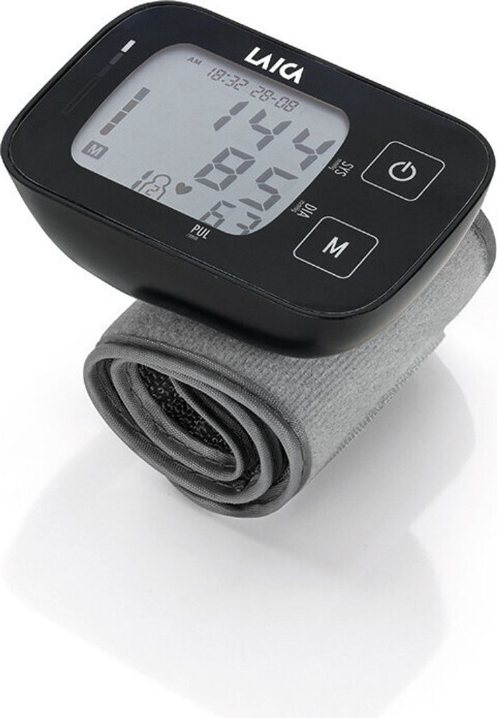 Laica BM1007 Automatisches Handgelenk Blutdruckmessgerät 4 Benutzer LCD Schwarz/Grau