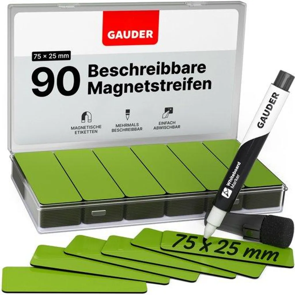 Cartes Magnétiques Inscriptibles 75x25mm - Surface Effaçable à Sec