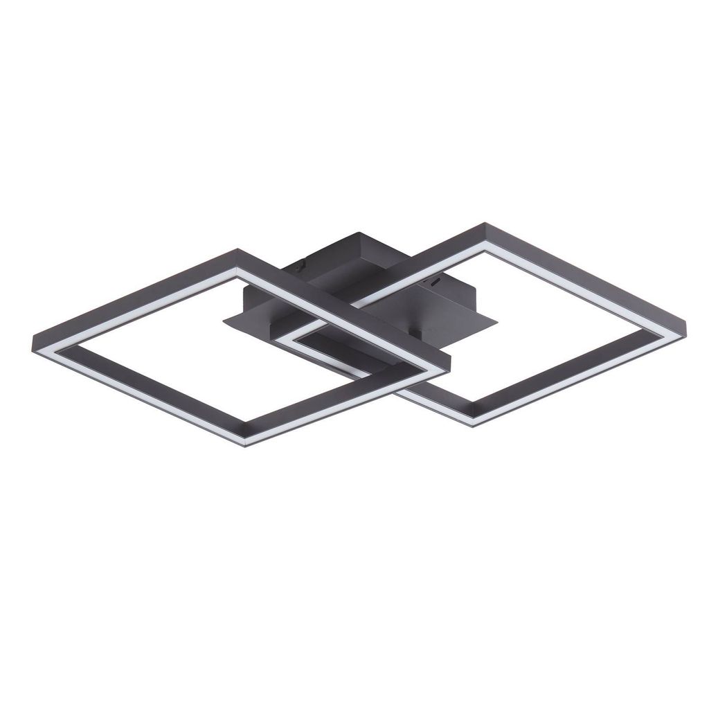 Lucande LED-Deckenlampe Tjado, 67 cm lang, schwarz, Metall