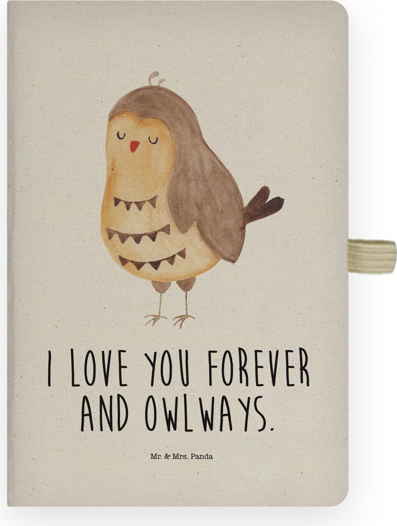 Mr. & Mrs. Panda Kladde Eule Zufrieden - Transparent - Geschenk, Spruch, Liebe, Hochzeitstag, skizzenbuch a4, Journal, Deko, notizbuch, kariertes, ...