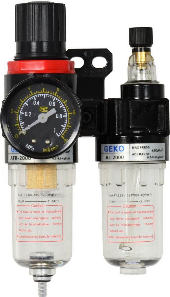 GEKO Regulátor tlaku s filtrem a manometrem a přim. oleje Obrázek produktu 