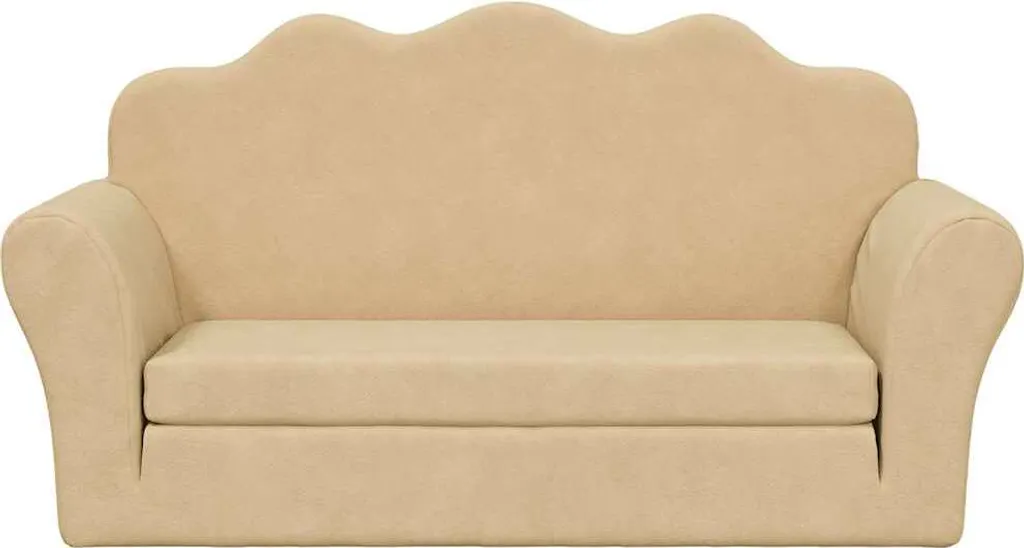 Divano Letto Bambini Peluche Crema vidaXL - Arredo Cameretta - 3